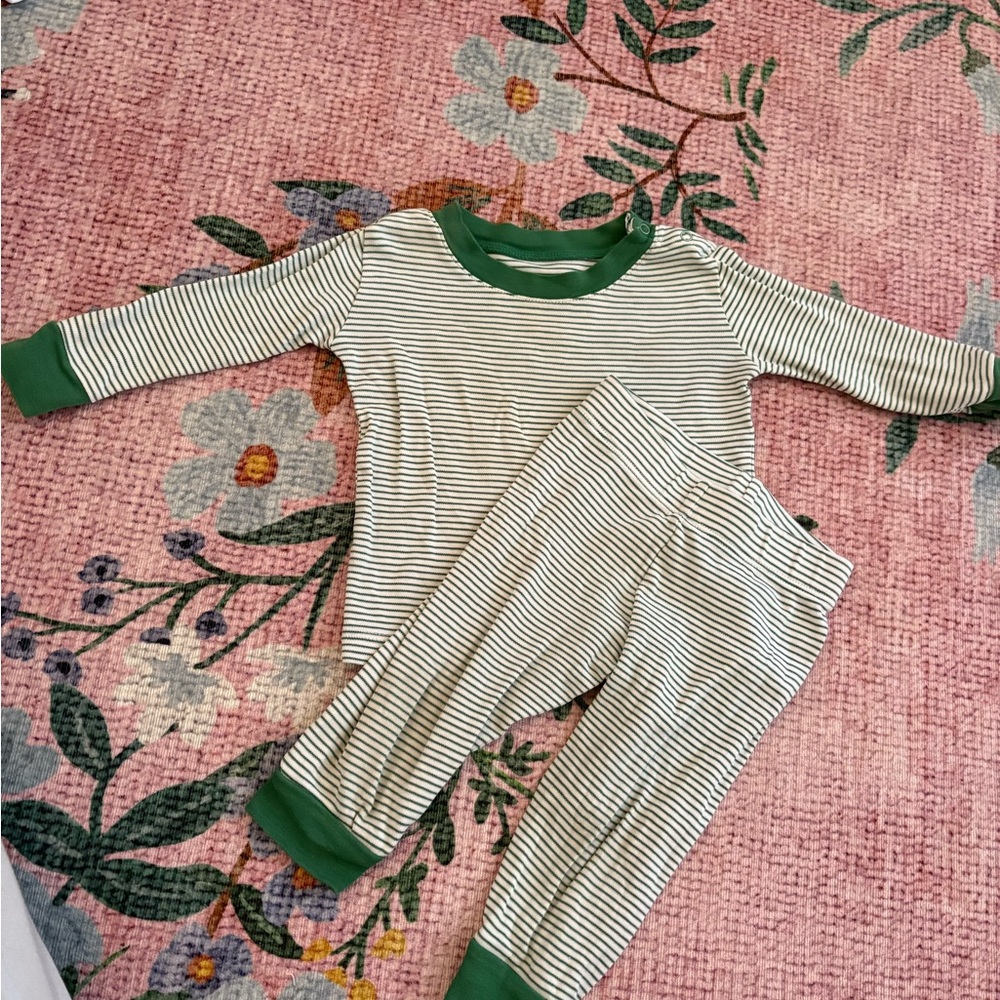 Green Striped Kids LAKE Pajamas